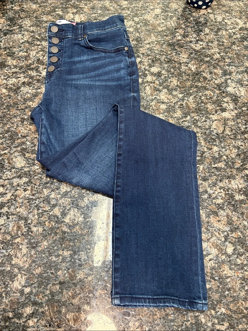 Dark Wash Button Fly Straight Leg Women’s Denim Sz 4